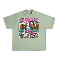 Oil Green leopard and cowhide hair and curling iron with hearts and flowers seam Urban Heavy Tee - BundleAndBundleShop
