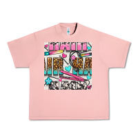 Salmon leopard and cowhide hair and curling iron with hearts and flowers seam Urban Heavy Tee - BundleAndBundleShop