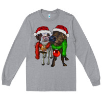 Heather Grey two christmas heifers Long Sleeve Tee - RanaPortraitStore