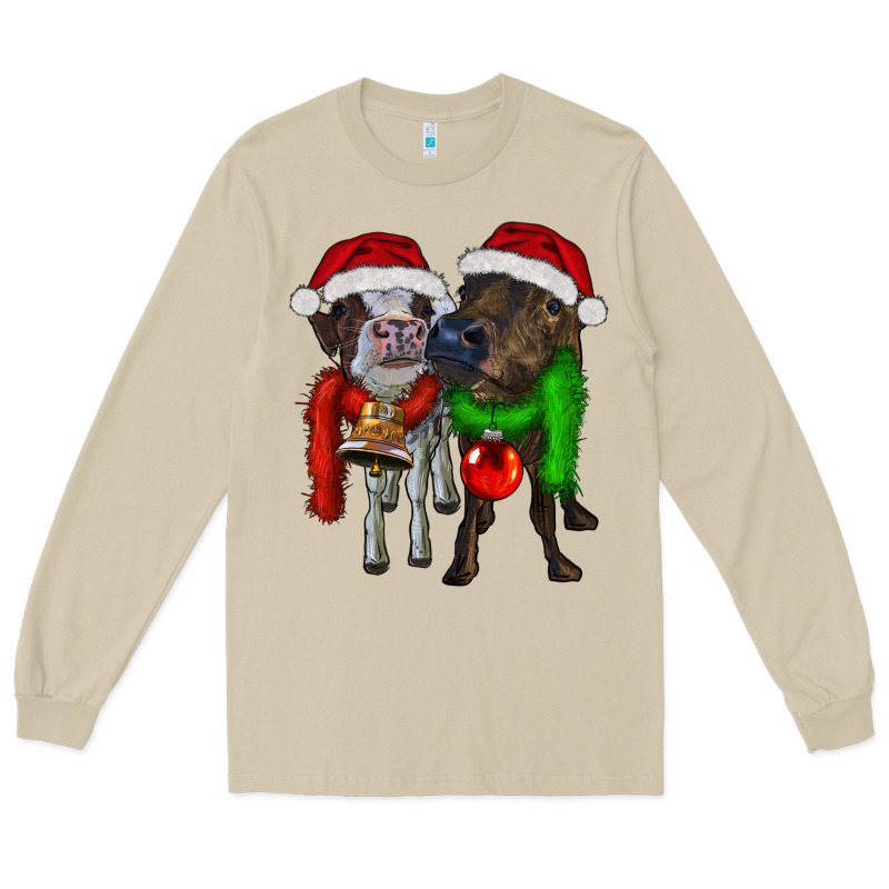 Two Christmas Heifers Long Sleeve Tee by RanaPortraitStore | Teevron