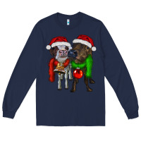 Navy two christmas heifers Long Sleeve Tee - RanaPortraitStore