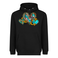 Black western leopard turquoise cowhide hearts olivia Heavyweight Hoodie - OliviaCreatesArt