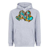 Heather Grey western leopard turquoise cowhide hearts olivia Heavyweight Hoodie - OliviaCreatesArt