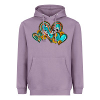 Lavender western leopard turquoise cowhide hearts olivia Heavyweight Hoodie - OliviaCreatesArt