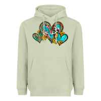Matcha western leopard turquoise cowhide hearts olivia Heavyweight Hoodie - OliviaCreatesArt