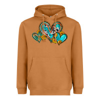 Meerkat western leopard turquoise cowhide hearts olivia Heavyweight Hoodie - OliviaCreatesArt