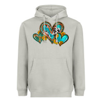 Moon Dust western leopard turquoise cowhide hearts olivia Heavyweight Hoodie - OliviaCreatesArt