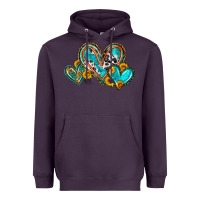 Western Leopard Turquoise Cowhide Hearts Olivia Heavyweight Hoodie | Teevron