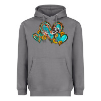 Storm western leopard turquoise cowhide hearts olivia Heavyweight Hoodie - OliviaCreatesArt