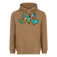 Toasted Coconut western leopard turquoise cowhide hearts olivia Heavyweight Hoodie - OliviaCreatesArt