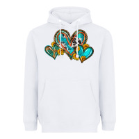 White western leopard turquoise cowhide hearts olivia Heavyweight Hoodie - OliviaCreatesArt