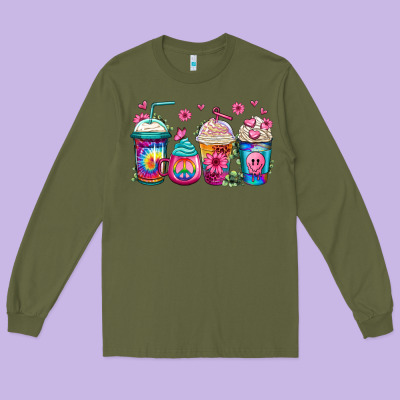 Tie Dye Hippie Coffee Cups Long Sleeve Tee Designed By Jasminsmagicworld