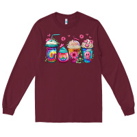 Burgundy tie dye hippie coffee cups Long Sleeve Tee - Jasminsmagicworld