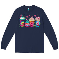 Navy tie dye hippie coffee cups Long Sleeve Tee - Jasminsmagicworld