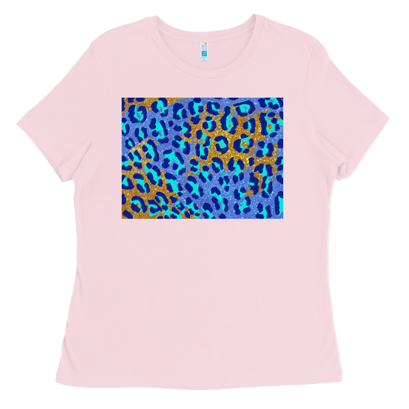 Leopard Background Turquoise And Gold 3200x2400 Ladies Tee by AdoDesignShop | Teevron
