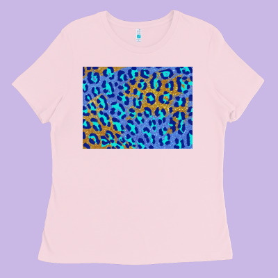 Leopard Background Turquoise And Gold 3200x2400 Ladies Tee Designed By Adodesignshop
