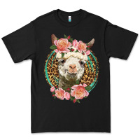 Black western llama and roses Premium Tee - LillyAllenDesigns