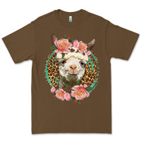Cacao western llama and roses Premium Tee - LillyAllenDesigns