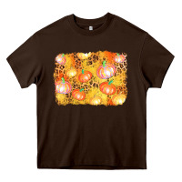 Chocolate Brown fall pumpkin background Heavy Core Tee - AdoDesignShop