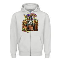 Dove Grey mardi gras goat Zipper Hoodie - CowGirlArtShop