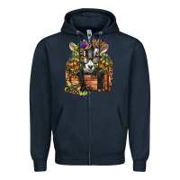 Navy mardi gras goat Zipper Hoodie - CowGirlArtShop