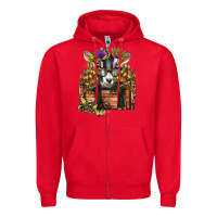 Red mardi gras goat Zipper Hoodie - CowGirlArtShop