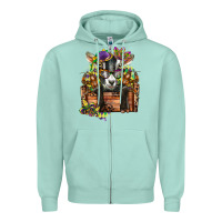 Seafoam mardi gras goat Zipper Hoodie - CowGirlArtShop