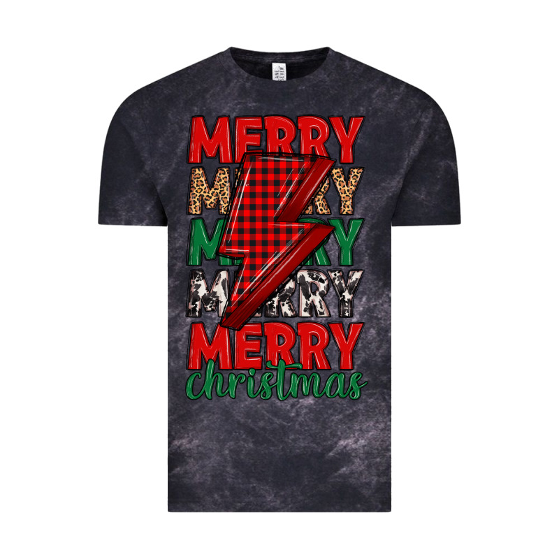 Merry Christmas Lightning Bolt Vintage Tee by MaliasSmallBusiness | Teevron