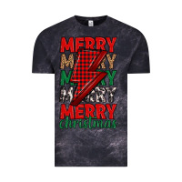Cloud Black merry christmas lightning bolt Vintage Tee - MaliasSmallBusiness