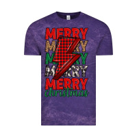 Cloud Purple merry christmas lightning bolt Vintage Tee - MaliasSmallBusiness