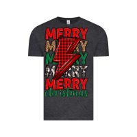Vintage Black merry christmas lightning bolt Vintage Tee - MaliasSmallBusiness