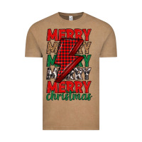 Vintage Coffee merry christmas lightning bolt Vintage Tee - MaliasSmallBusiness