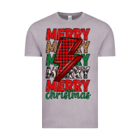 Vintage Zinc merry christmas lightning bolt Vintage Tee - MaliasSmallBusiness
