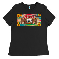Soccer Mom With Ball And Sunflower And Serape Licanse Plate Ladies Tee | Teevron