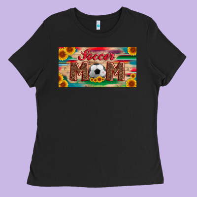 Soccer Mom With Ball And Sunflower And Serape Licanse Plate Ladies Tee Designed By Artiststas