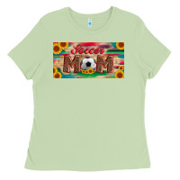 Matcha soccer mom with ball and sunflower and serape licanse plate Ladies Tee - Artiststas