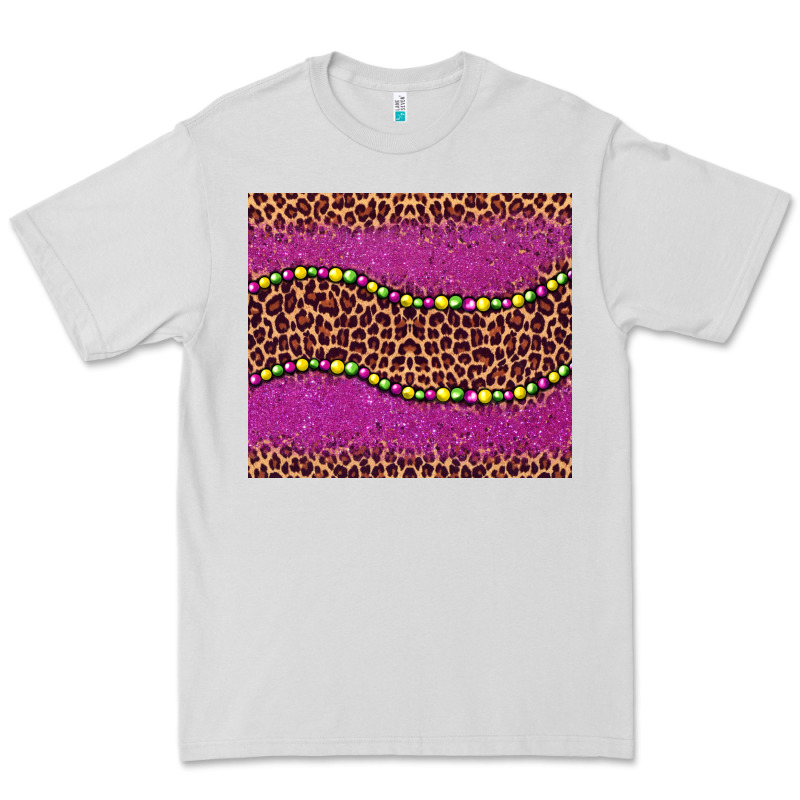 Mardi Gras  Leopard Pink Glitter Bead Premium Tee by BarkalooDesign | Teevron