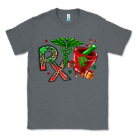 Charcoal Heather rx christmas pharmacy Classic Tee - MaliasSmallBusiness