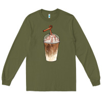 Army Green iced coffee with cream Long Sleeve Tee - BarkalooDesign