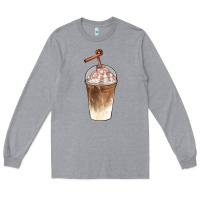 Heather Grey iced coffee with cream Long Sleeve Tee - BarkalooDesign