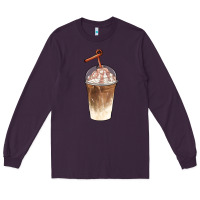 Plum iced coffee with cream Long Sleeve Tee - BarkalooDesign