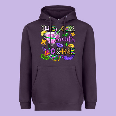 This Girl Needs A Drink Heavyweight Hoodie Designed By Oliviacreatesart