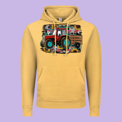 Western Tracktor Vintage Hoodie Designed By Ranaportraitstore