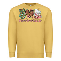 Antique Gold Easter Day Peace love Easter Premium Sweatshirt - OliviaCreatesArt