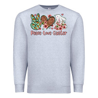 Heather Grey Easter Day Peace love Easter Premium Sweatshirt - OliviaCreatesArt