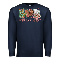 Navy Easter Day Peace love Easter Premium Sweatshirt - OliviaCreatesArt