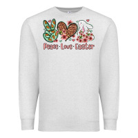 Oatmeal Heather Easter Day Peace love Easter Premium Sweatshirt - OliviaCreatesArt