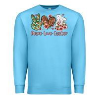 Ocean Blue Easter Day Peace love Easter Premium Sweatshirt - OliviaCreatesArt