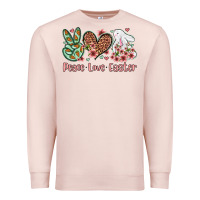 Pale Pink Easter Day Peace love Easter Premium Sweatshirt - OliviaCreatesArt