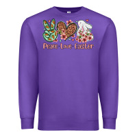 Purple Easter Day Peace love Easter Premium Sweatshirt - OliviaCreatesArt